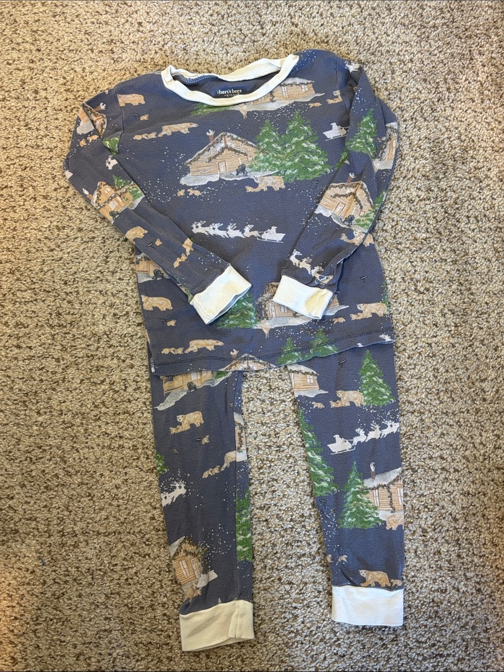 Burt’s Bees 100% Organic Cotton Two Piece Pajama Set Size 5T Winter Print